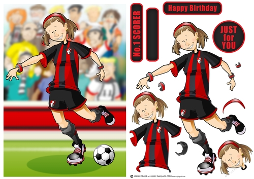Black and Red Football Girl