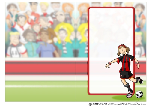 Black and Red Football Girl Insert