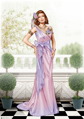 Art Deco Lady Cathy 4 A4 Light Pink