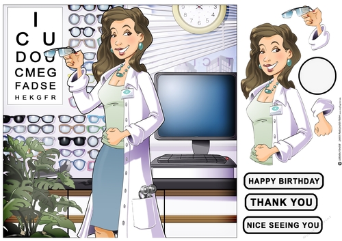 Optician Dudess 8x8 Quick Card
