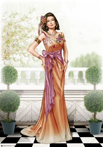 Art Deco Lady Cathy 4 A4 Peach