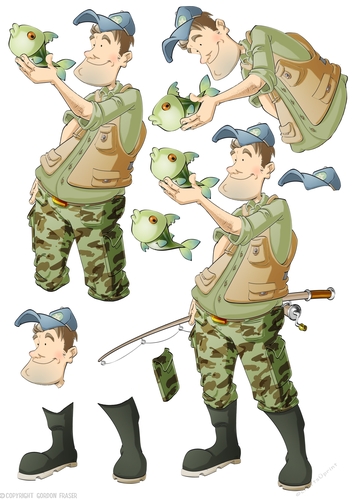 Fishing Dude 2 (Camo) Decoupage Sheet