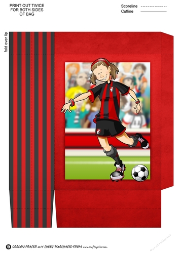 Black and Red Football Girl Mini Gift Bag