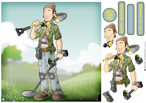 Treasure Hunter Dude 8x8 Quick Card Front