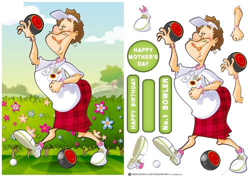 Lawn Bowls Lady (red) 