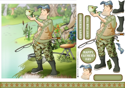 Fishing Dude 2 (Camo) 7x7 Quick Card