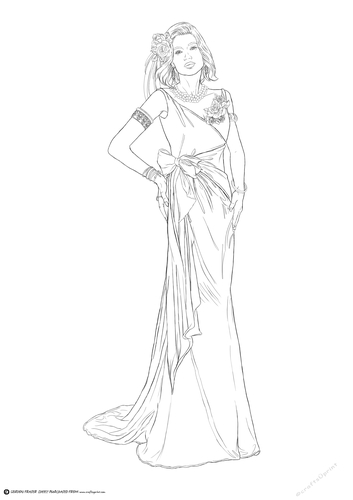 Art Deco Lady Cathy Digital Stamp