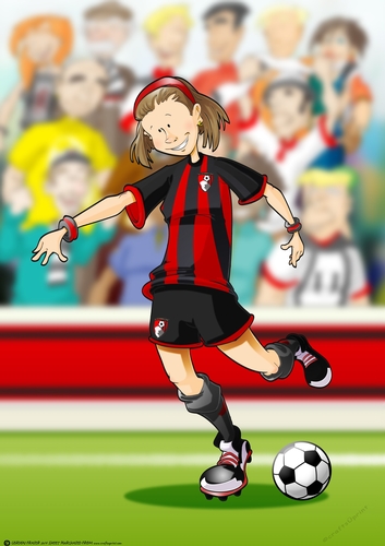 Black and Red Football Girl A4