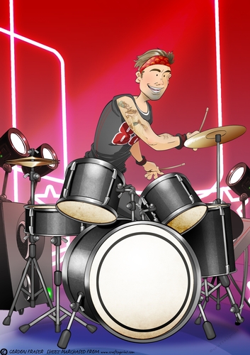 Drummer Dude Black A4
