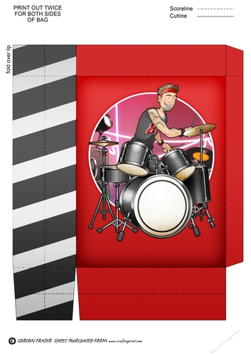 Drummer Dude Black Mini Gift Bag