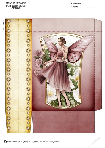 Forest Fairy Ophelia Mini Gift Bag Dark Pink
