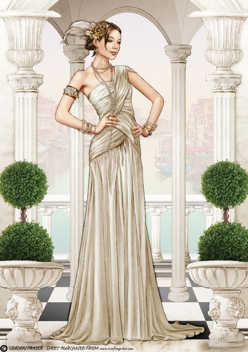 Art Deco Lady Alena A4 Cream