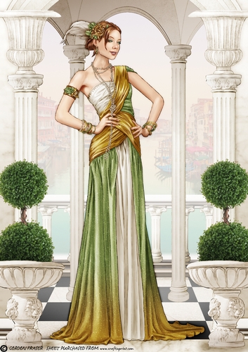 Art Deco Lady Alena A4 Green