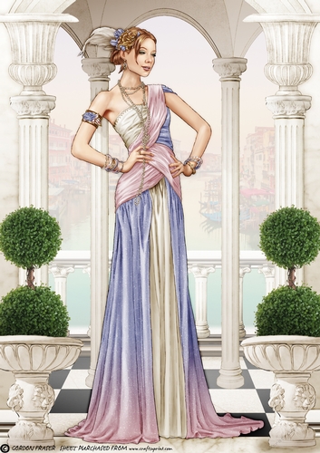 Art Deco Lady Alena A4 Lilac