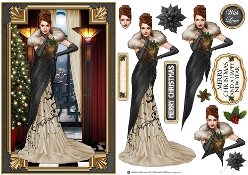 Art Deco Lady Freya Christmas Black