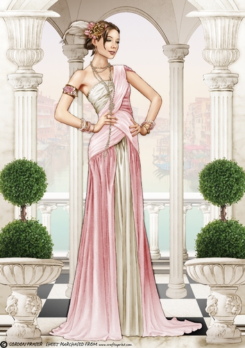 Art Deco Lady Alena A4 Light Pink