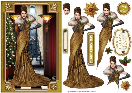 Art Deco Lady Freya Christmas Gold