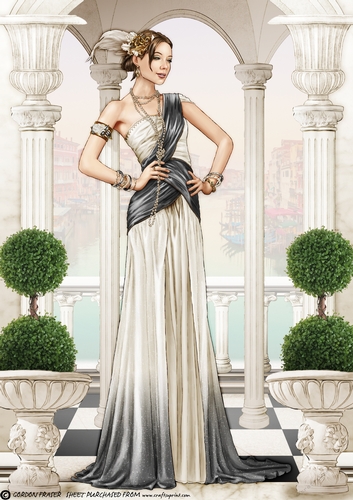 Art Deco Lady Alena A4 White