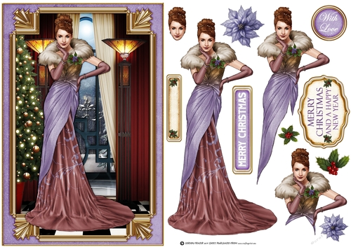 Art Deco Lady Freya Christmas Lilac