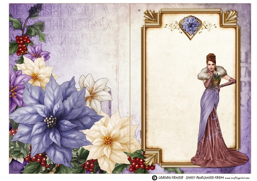 Art Deco Lady Freya Christmas Lilac Insert