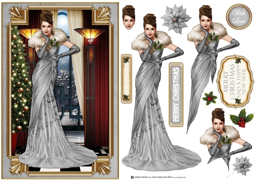 Art Deco Lady Freya Christmas Silver