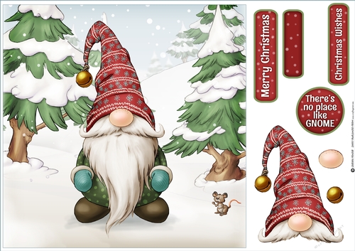 Alfred the Christmas Gnome 8x8 Quick Card