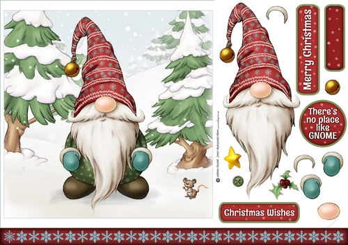 Alfred the Christmas Gnome 7x7 Quick Card