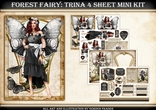 Forest Fairy Trina 4 Sheet Mini Kit Black