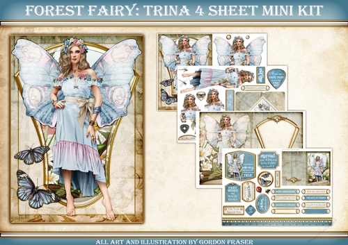 Forest Fairy Trina 4 Sheet Mini Kit Light Blue