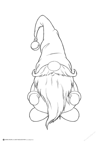 Alfred the Christmas Gnome Digital Stamp