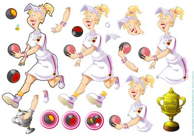 Bowls Lady Blonde Hair Decoupage Sheet.