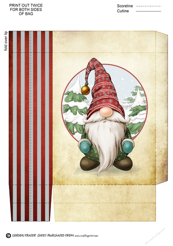 Alfred the Christmas Gnome Mini Gift Bag