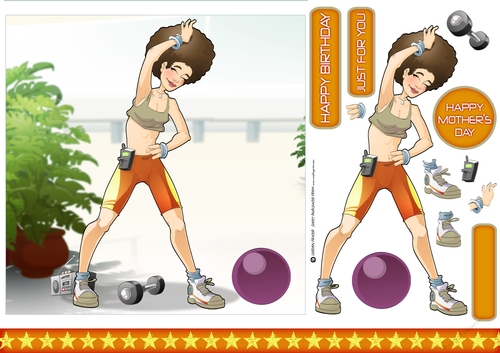 Get Fit Dudess Orange 7x7 Quick Card