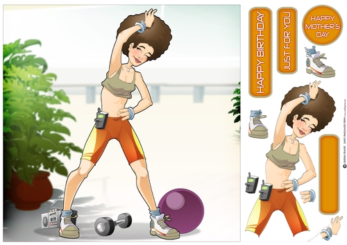 Get Fit Dudess Orange 8x8 Quick Card