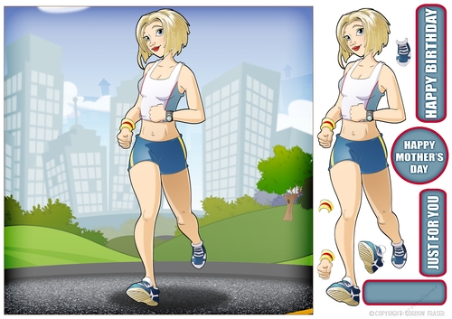 Jogger Dudess 8x8 Quick Card