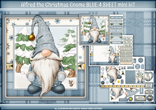 Alfred the Christmas Gnome 4 Sheet Mini Kit Blue
