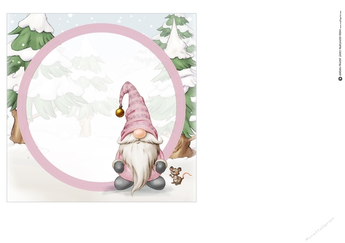 Alfred the Christmas Gnome 7x7 Pink Quick Card insert