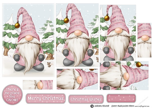 Alfred the Christmas Gnome Pink Pyramid