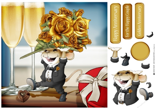Mr Golden Anniversary Mouse 8x8 Quick Card