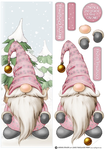 Alfred the Christmas Gnome Pink Large DL