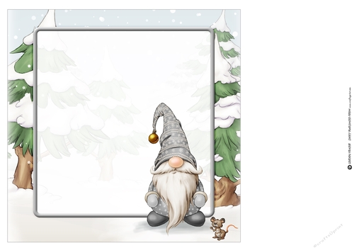 Alfred the Christmas Gnome 8x8 Grey Quick Card Insert