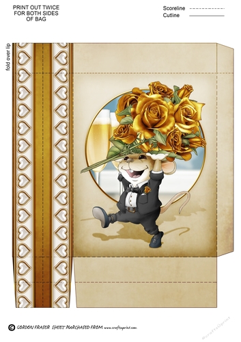 Mr Golden Anniversary Mouse Mini Gift Bag