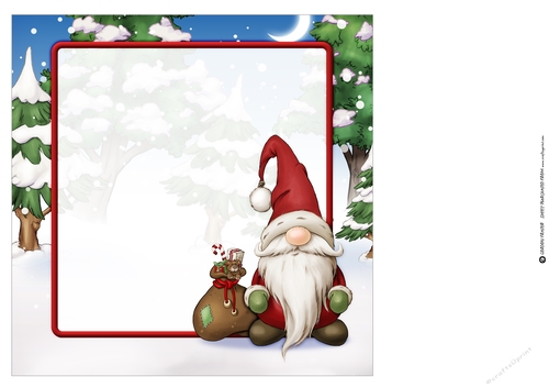Alfred the Christmas Gnome 8x8 Santa Quick Card Insert