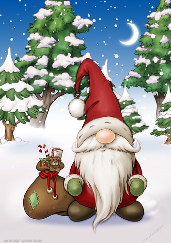 Alfred the Christmas Gnome Santa A4