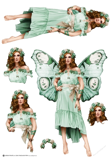 Forest Fairy Trina Aqua Decoupage Sheet