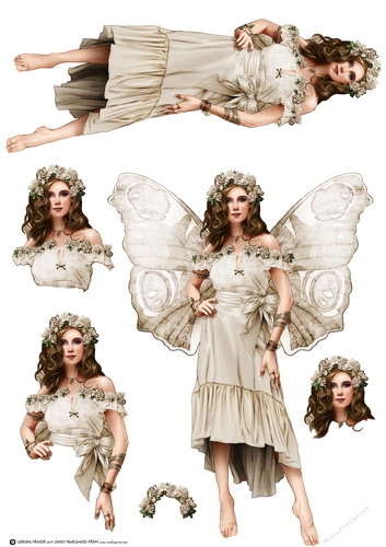 Forest Fairy Trina Cream Decoupage Sheet