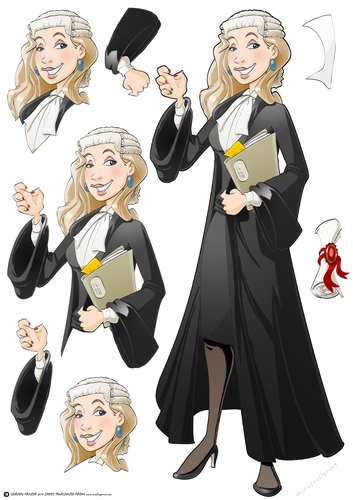 Lawyer/barrister Dudess 2 Blonde Decoupage Sheet