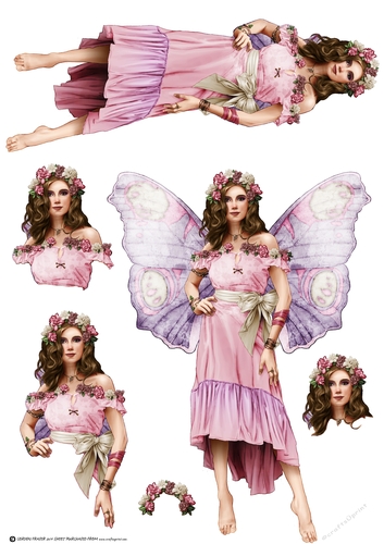 Forest Fairy Trina Light Pink Decoupage Sheet