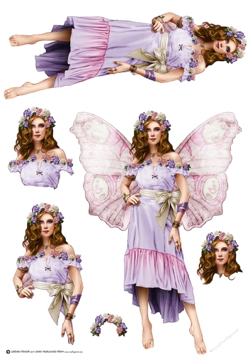 Forest Fairy Trina Lilac Decoupage Sheet