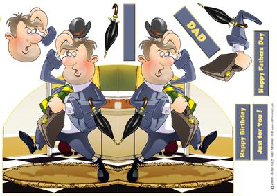 Busy Businessman Dude Shaped Card.